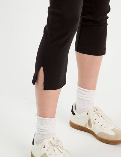 Pantalon capri ajusté 7/8ème noir femme