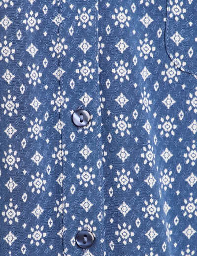 Chemise manches longues bleu foncé femme