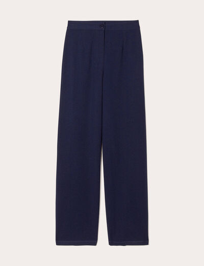 Pantalon large bleu marine femme