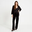 Jean wide leg taille basse strass noir femme