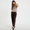 Jean bootcut taille standard marron fonc&eacute; femme