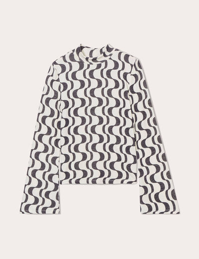 T-shirt manches pagodes blanc femme