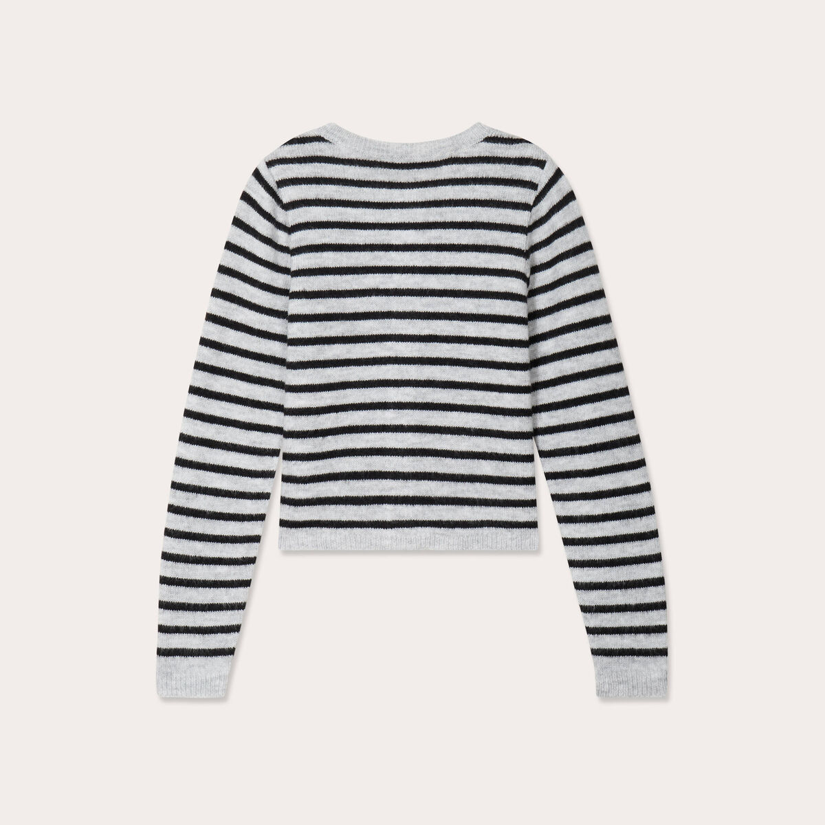 Gilet boutonné col rond gris clair femme