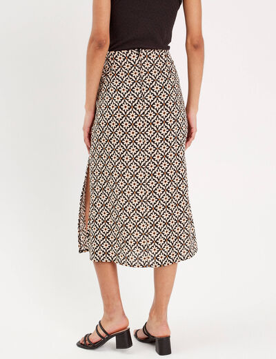 Jupe midi évasée blanc femme