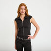 Chemise cintr&eacute;e manches courtes noir femme