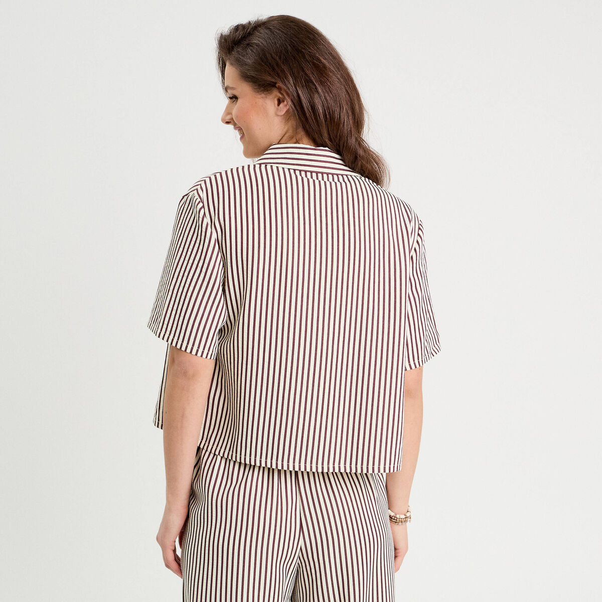 Chemise manches courtes noir femme