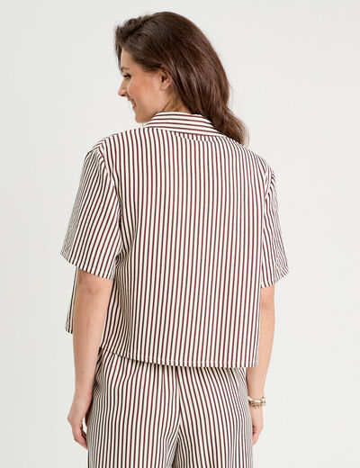 Chemise manches courtes noir femme