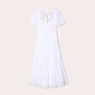 Robe longue évasée blanc femme