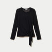 Top droit manches longues dentelle noir femme