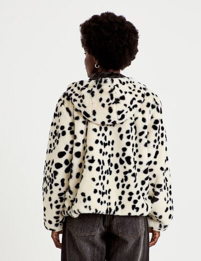 Parka r&eacute;versible &agrave; capuche blanc femme