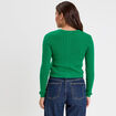 Gilet ajust&eacute; en coton manches longues vert pastel femme