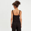 Débardeur cropped dentelle noir femme