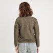 Gilet manches longues ajour&eacute; vert kaki femme