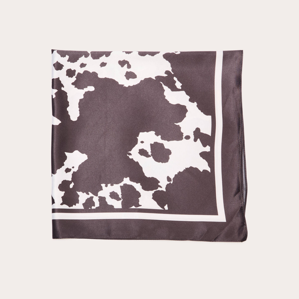 Foulard carré satin noir femme