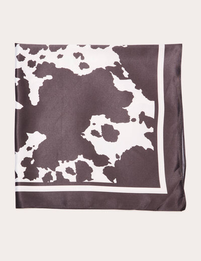 Foulard carré satin noir femme