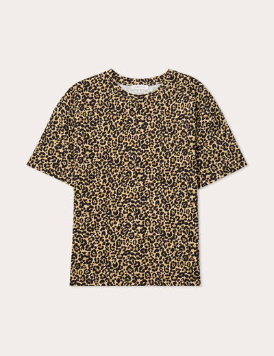 T-shirt manches courtes beige femme