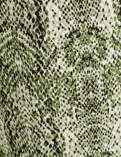 Pantalon large taille haute vert kaki femme