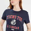T-shirt manches courtes bleu marine femme