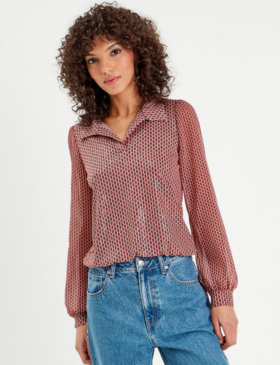 Blouse manches longues blanc femme