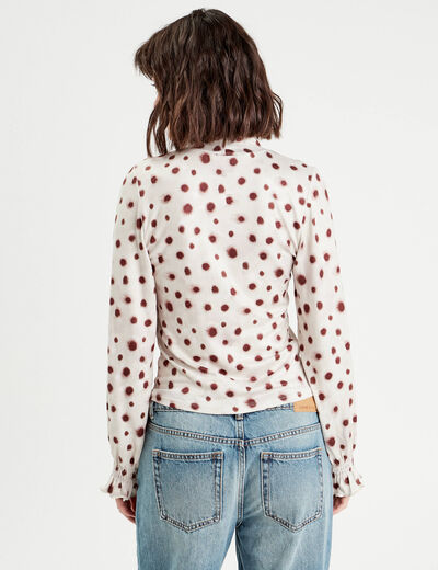 T-shirt col montant blanc femme
