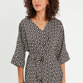 Robe évasée manches 3/4 blanc femme