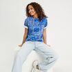 T-shirt manches courtes bleu femme