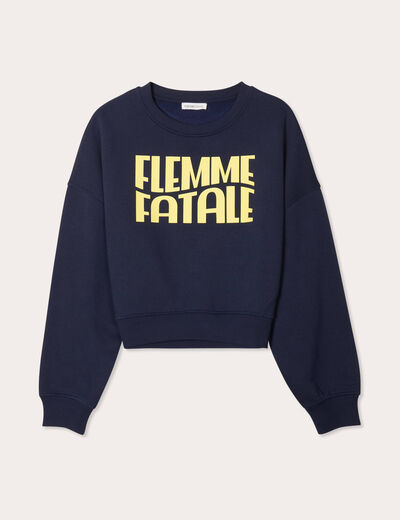 Sweat oversize bleu marine femme