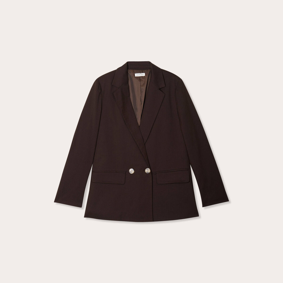 Blazer droit marron foncé femme