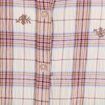 Blouse ample col montant manches longues beige femme
