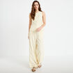 Pantalon large jaune pastel femme