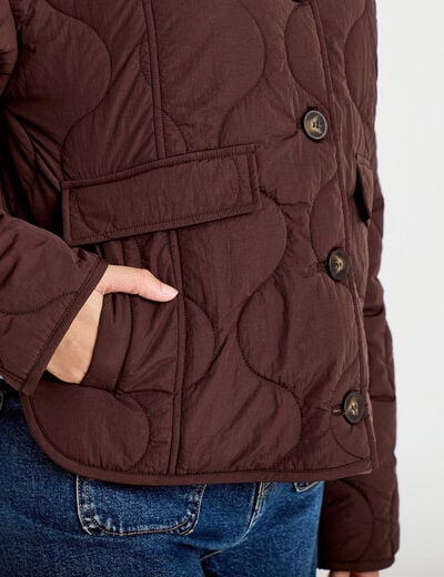 Veste ample manches longues marron fonc&eacute; femme