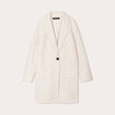 Manteau ample bouclette ecru femme