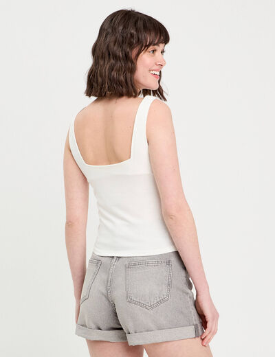 Bustier avec coques blanc femme