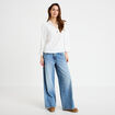 Blouse manches longues ecru femme