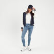 Veste boutonnée col teddy bleu marine femme