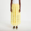 Jupe longue &eacute;vas&eacute;e jaune pastel femme