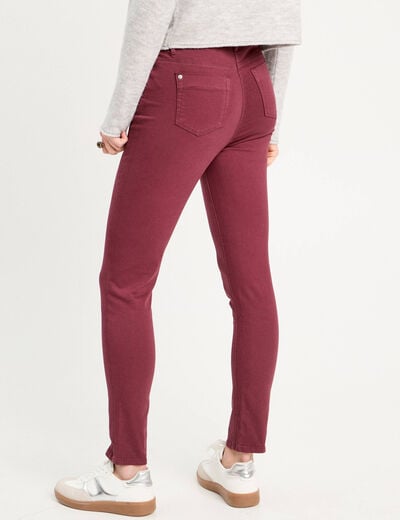 Jeans slim 5 poches violet foncé femme