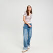 Pull manches courtes col polo rose femme