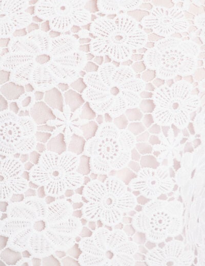 Débardeur cropped dentelle blanc femme