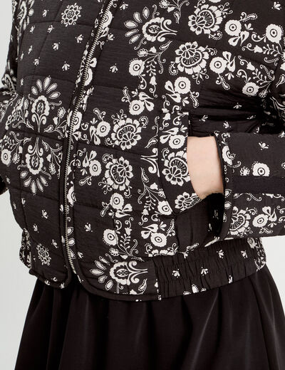 Veste matelassée zippée noir femme