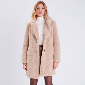 manteau droit boutonne beige femme Manteau droit boutonné beige femme