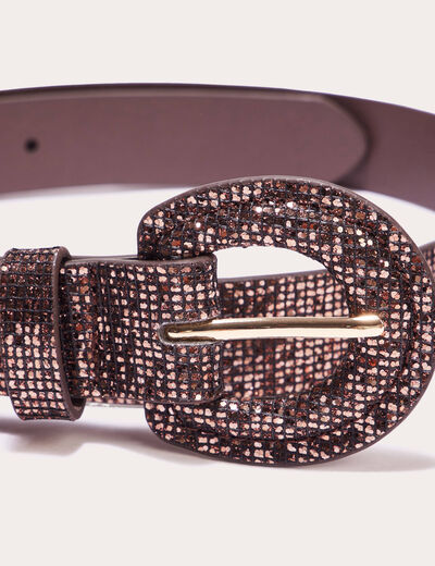 Ceinture avec strass couleur cuivre femme