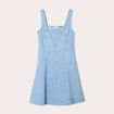 Robe chasuble trapèze en jean denim bleach femme