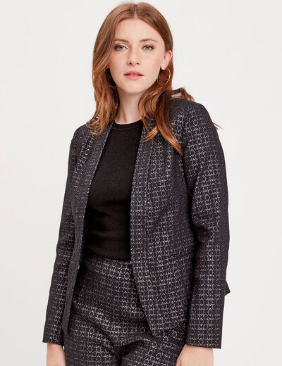 Veste blazer ajustée bleu marine femme