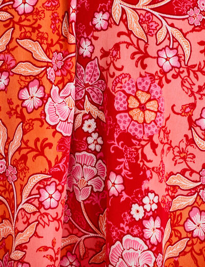 Jupe longue &eacute;vas&eacute;e satin&eacute;e rouge femme