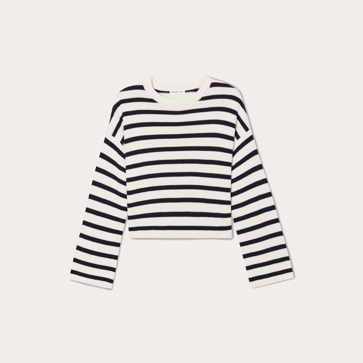 Pull court manches pagodes blanc femme