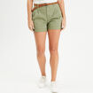 Short chino ceinturé vert kaki femme