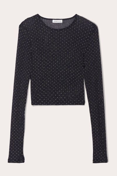 T-shirt manches longues noir femme