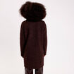 Manteau bouclette marron fonc&eacute; femme