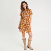 Robe chemise droite camel femme